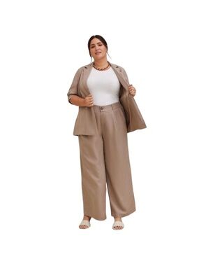 torrid Wide-Leg Pants in Taupe Neutral
